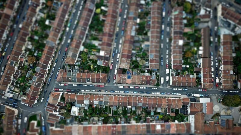 aerial view of houses